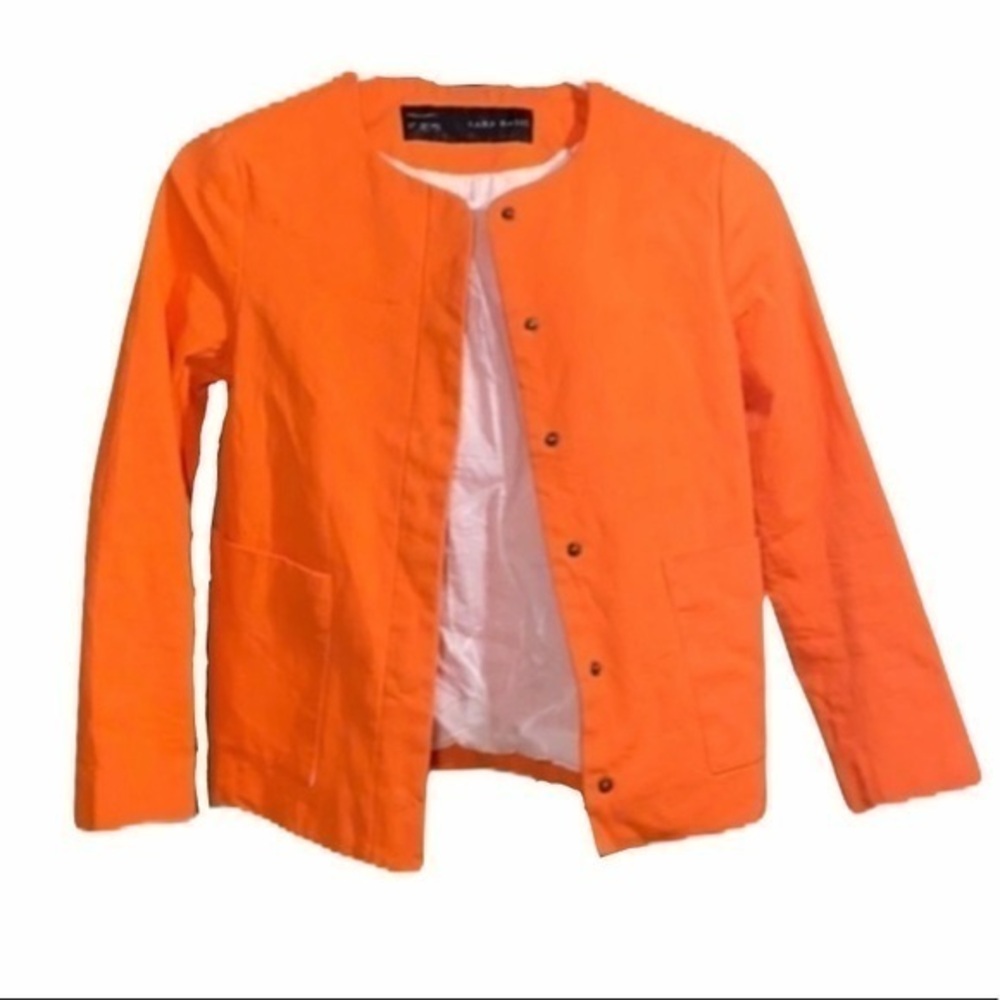 Zara Basic Blazer Orange Womens Extra Small - image 1